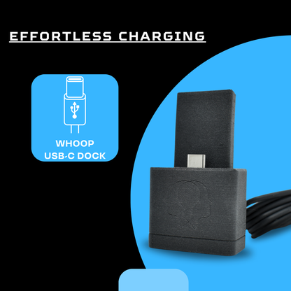 Whoop 4.0 Battery Charger Docking Station | Replacement Charger | Fitness Trackers | Strap | Band | Battery Pack USB Cable | Made in USA, 1PK-WHO-BAT-BLA