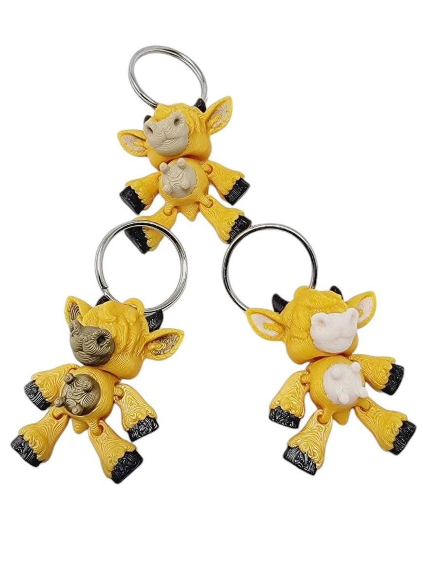 Flexible Cow Keychain