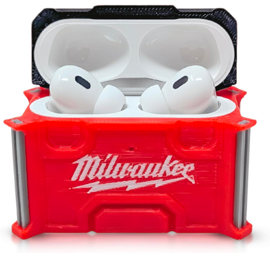 Milwaukee Style AirPods Pro Case - Durable Toolbox Design Airpod Case for AirPods Pro 2, Compatible with Packout, Bluetooth Speakers, Radios, and Earbuds - Made in USA - Gift